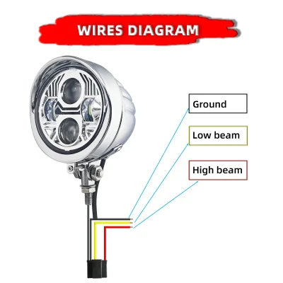 LED Motorcycle Custom Vintage 4.5″ LED Headlight Spot Lamp For Harley Chopper,Bobber